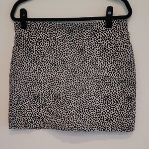 Women's Black and White Animal Print Skort